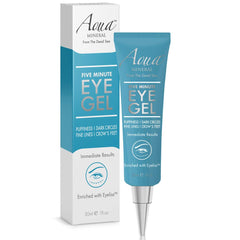 Aqua Mineral Puffy Eye Gel packaging showing branding and quick under-eye refresh