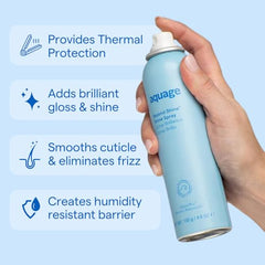Aquage Beyond Shine fine-mist application demonstrates even coverage.