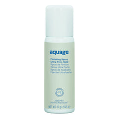 Aquage Finishing Spray travel-size bottle provides on-the-go hold and shine.