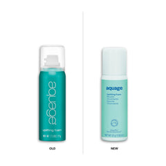 Aquage uplifting-foam-application-wet-hair depicts mousse applied to damp strands for lift.