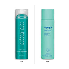Aquage Uplifting Foam on wet hair ready to lift and shape.