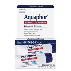 Aquaphor front packaging value pack showing two travel tubes and convenience