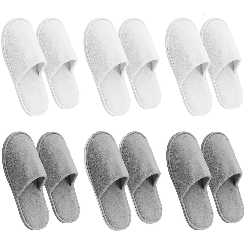 AQUEENLY disposable slippers packaging shows six guest pairs ready for guests