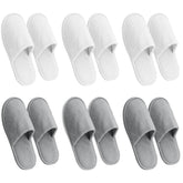 AQUEENLY disposable slippers packaging shows six guest pairs ready for guests