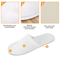 AQUEENLY Spa Slippers non-slip soles demonstrate safe walking in hotel rooms