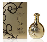 ARABIYAT PRESTIGE Nyla Vani-Elle bottle-front shows luxurious design and versatile daily fragrance use.