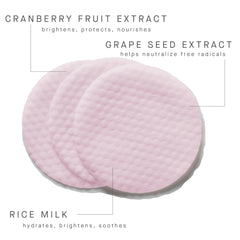 ARCONA Triad Pads rolled with pads visible shows milky texture for gentle toning.