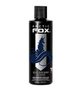 ARCTIC FOX Blue Jean Baby dye swatch on hair shows deep navy pigment