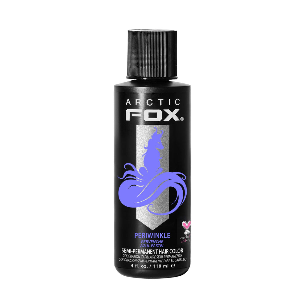 ARCTIC FOX Periwinkle color bottle-pour shows vegan formula for gentle at-home dye