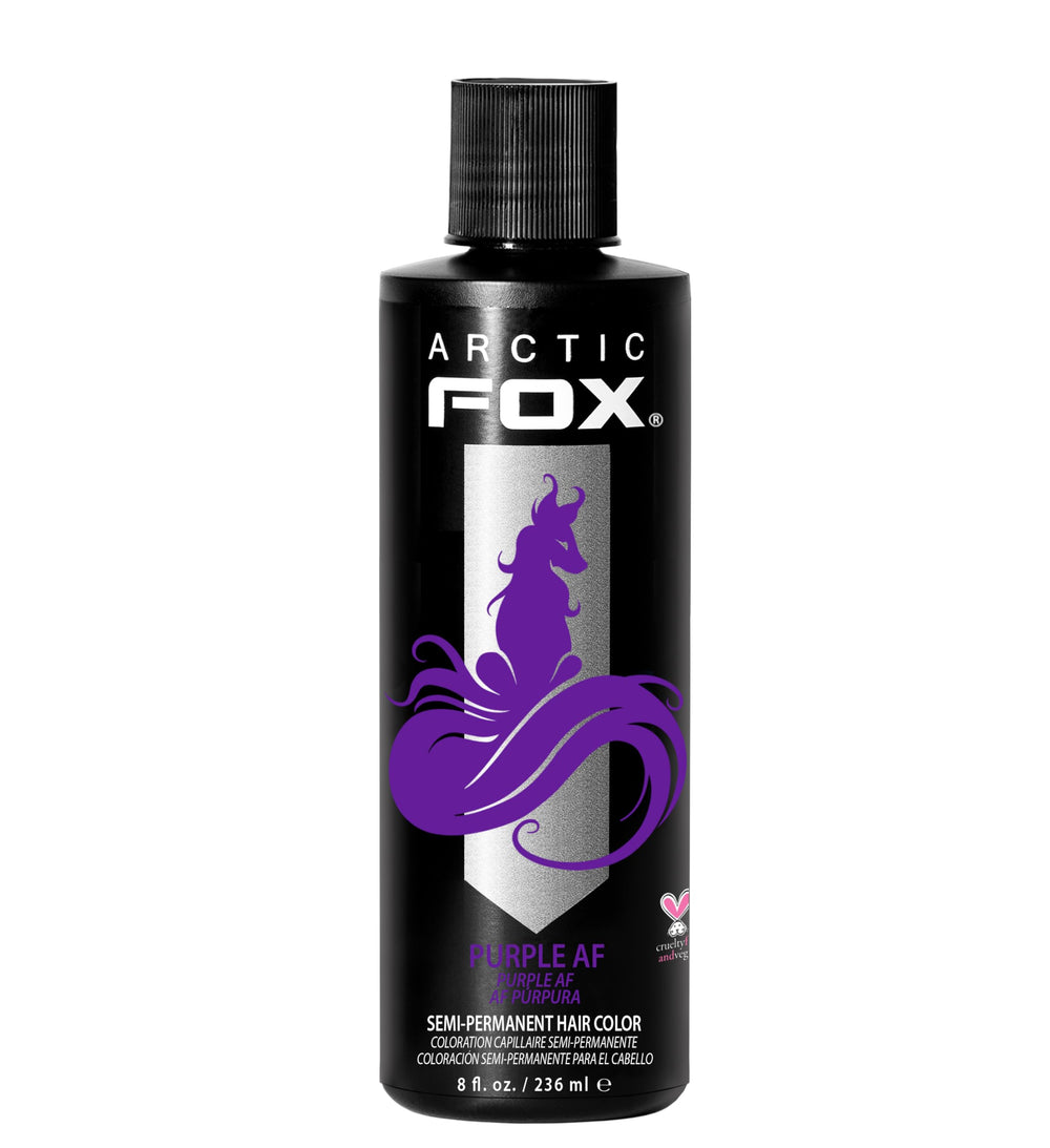 ARCTIC FOX Purple AF bottle showing vibrant color and conditioning formula.