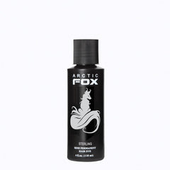 ARCTIC FOX Sterling bottle pour demonstrates color-ready formula for vibrant, fade-resistant silver tones.