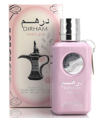 Ard al Zaafaran Dirham Wardi packaging on display, gift-ready elegance.