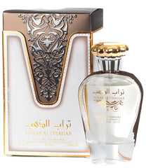 Turab Al Dhahab middle-notes bloom with jasmine and hibiscus.