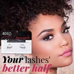 Ardell Accent Half Lashes 318 closeup fiber detail showing natural texture