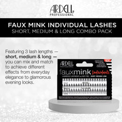 Ardell Faux Mink DIY Lash Clusters arranged by length for precise layering.