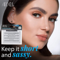 Ardell lightweight premium human hair lashes offer soft volume.