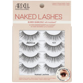 Ardell Naked Lashes 423 Invisiband application close-up for natural everyday look.
