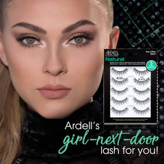 Ardell Natural Eyelashes 110 Black set showcases two-pack convenience for multiple occasions.