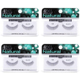 Ardell Natural Lashes 109 Black strip pack illustrates short rounded lashes for a natural day look.