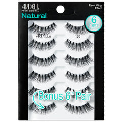 Ardell Natural Lashes 120 wispy closeup, lightweight natural blend for daily wear.