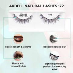Ardell Natural Lashes 172 lightweight rounded lash for easy adjustment and subtle length.