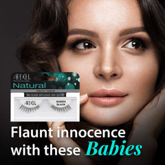 Ardell Natural Lashes Babies Black invisiband closeup for secure corners and seamless blending