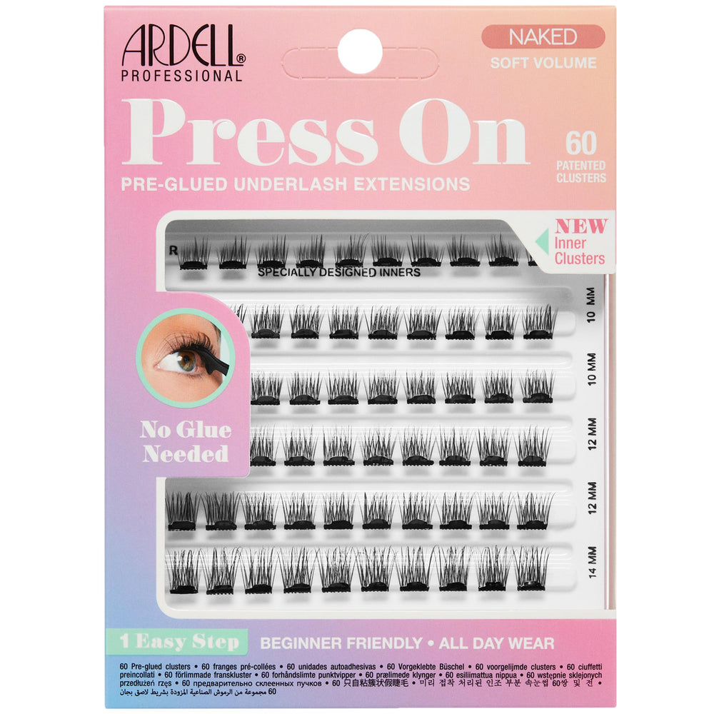 Ardell press-on pre-glued eyelashes naked natural close-up for subtle everyday enhancement.
