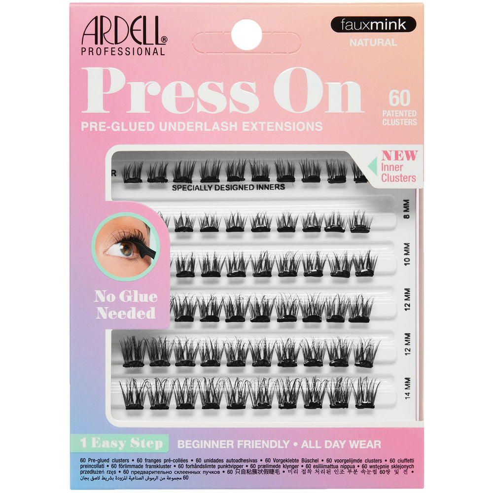 Ardell press-on fauxmink natural outer-lash clusters for seamless natural flutter