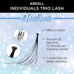Ardell Trios Medium Black application tips for easy lash placement.