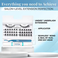 Ardell Underlash system shows no visible band for a natural finish and easy DIY use.