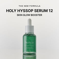 ARENCIA Hyssop Glow Serum ingredients layout highlights vitamin ACE benefits