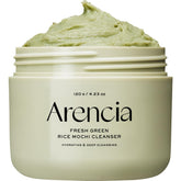 Arencia Rice Mochi Cleanser bottle shows daily cleansing and balanced moisture benefits.
