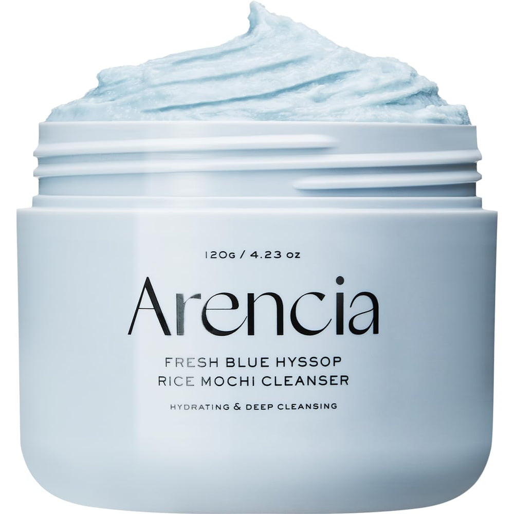 ARENCIA Hyssop Brightening Scrub bottle pour shows gentle exfoliation for balanced skin