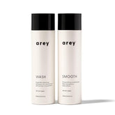 Arey Shower Duo pump bottle closeup highlighting easy daily application