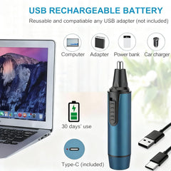 AREYZIN nose trimmer rechargeable base enables cordless grooming anytime, anywhere