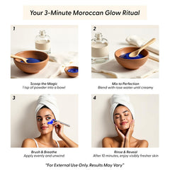 Argaviva Nila powder with rosewater dilution forming a spa-like mask.