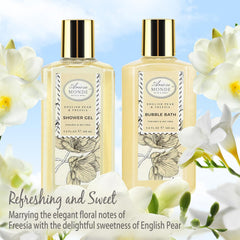 ArioseMonde English Pear Freesia fragrance bottle highlights crisp autumn-inspired scent.