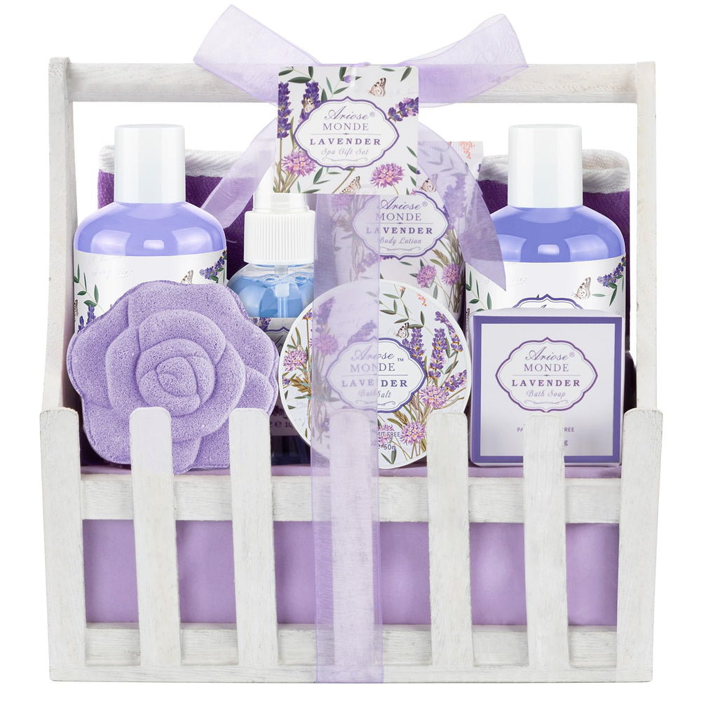 ArioseMonde gift basket wrapped with ribbon offers a ready-to-gift relaxation experience.