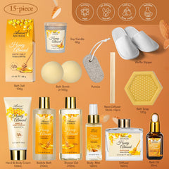 ArioseMonde Honey Almond fragrance bottle creates cozy spa-at-home mood