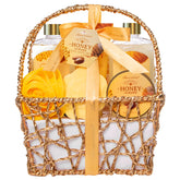 ArioseMonde Honey Almond Spa Gift Basket front view for gifting relaxation