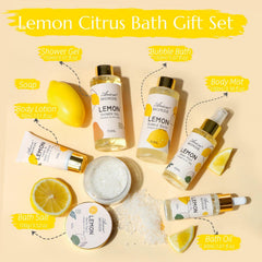 ArioseMonde lemon gift box shows bubble bath for relaxing, scented soak.