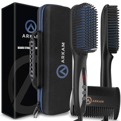 Arkam beard straightener with digital heat screen offers precise temperature control for tailored grooming.