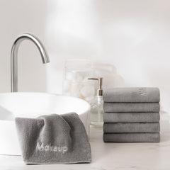 Arkwright makeup towels demonstrate multi-purpose use in bathrooms, bedrooms, or hotels.