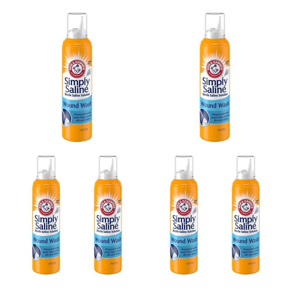 Arm & Hammer Simply Saline wound wash pressurized can delivers continuous spray for easy wound cleansing.