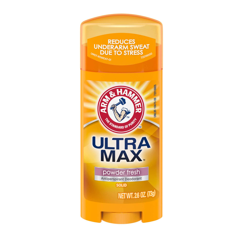 Arm & Hammer Ultra Max deodorant pack-front demonstrates reliable daily freshness.