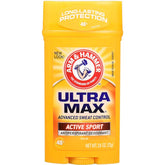 Arm & Hammer Ultramax Solid Antiperspirant Active Sport stick applied for daily active-use protection