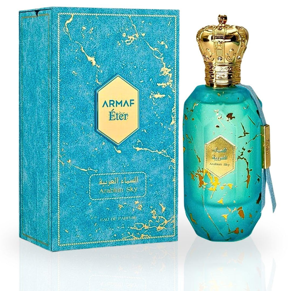 ARMAF Eter Arabian Sky bottle front showcases citrus-woody profile.