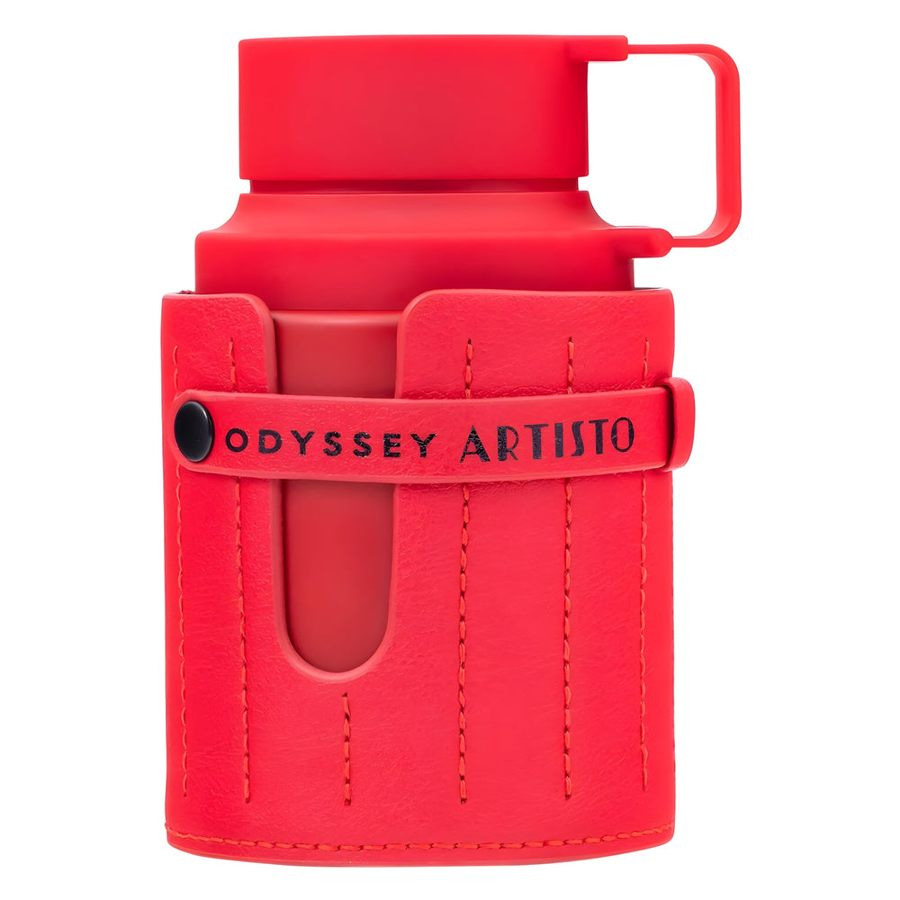 Armaf Odyssey Artisto Red bottle front view highlighting bold packaging for collectors