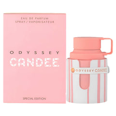 ARMAF Odyssey Candee Special Edition bottle side highlights premium packaging and lasting fragrance promise.