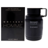 Armaf Odyssey Homme bottle front showcases sleek design for confident daily wear.